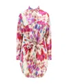 Isabel Marant Étoile Multicolor Cotton Shirt Nueva Dress In Pink