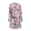 Isabel Marant Étoile Nueva Short Dress In Printed Cotton - Beige/raspberry