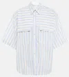 Isabel Marant Étoile Nulenci Striped Cotton Shirt In Ecru/blue