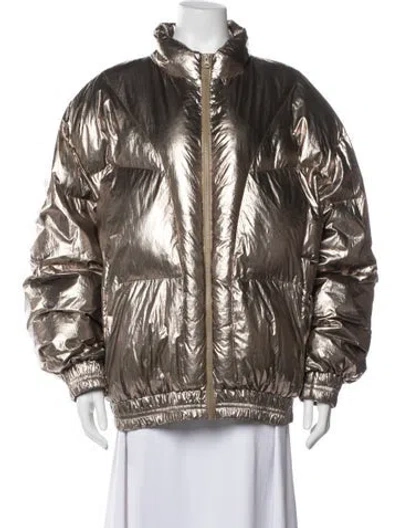 Pre-owned Isabel Marant Étoile Nylon Down Jacket In Gold/metallic