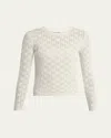 Isabel Marant Étoile Obeline Pointelle Crewneck Sweater In White