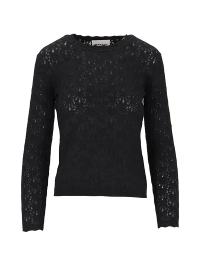 Isabel Marant Étoile Obeline Pointelle-knit Sweater In Black