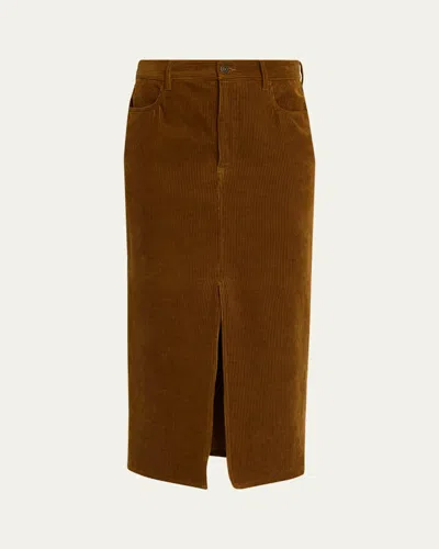 Isabel Marant Étoile Odalie Corduroy Midi Skirt In Brown