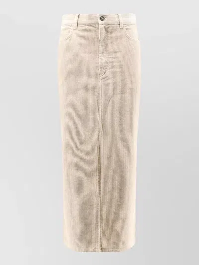 Isabel Marant Étoile Odalie Corduroy Skirt Belt Loops Pockets Slit In Neutral