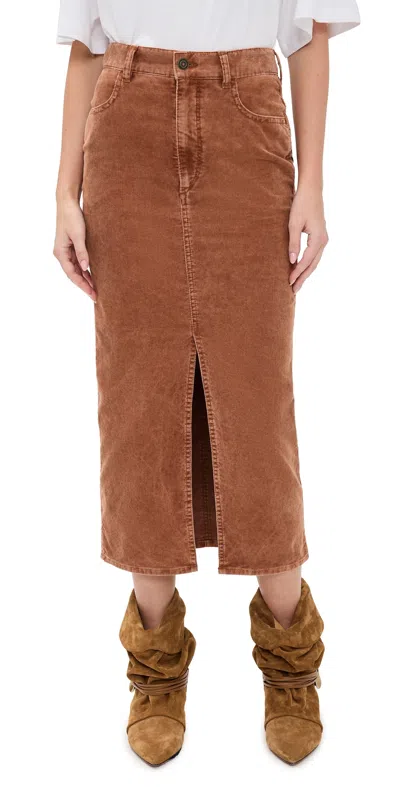 Isabel Marant Étoile Odalie Corduroy Skirt Rust In Brown