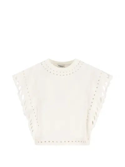 Isabel Marant Étoile Classic Round Neck White T-shirt With Lightweight Fabric