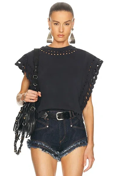 Isabel Marant Étoile Classic Black T-shirts And Polos With Versatile Fit In Blue