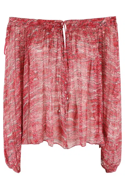 Isabel Marant Étoile Off-shoulder Red Blouse