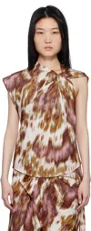 Isabel Marant Étoile Multicolor Cotton Nayda T-shirt With Print In Ecru/ochre