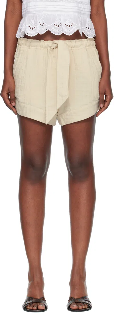 Isabel Marant Étoile Off-white Birva Shorts In Brown
