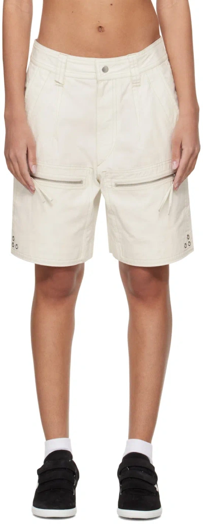 Isabel Marant Étoile White Solid Shorts In Neutral