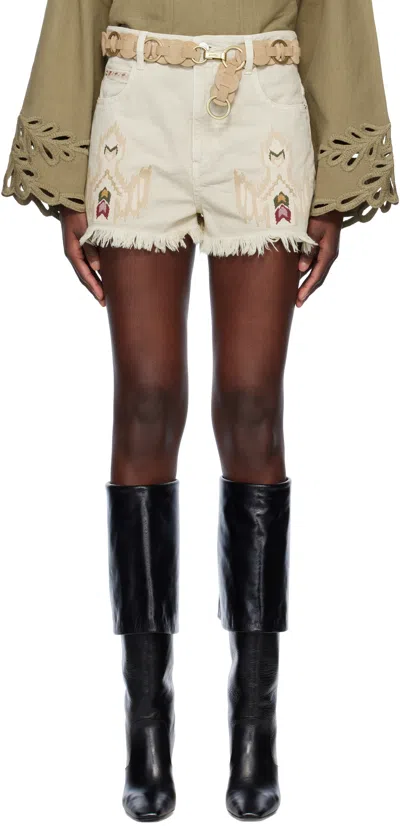 ISABEL MARANT ÉTOILE OFF-WHITE LESIA DENIM SHORTS