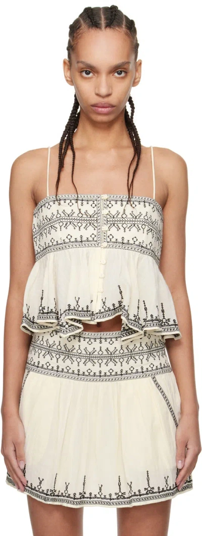 Isabel Marant Étoile Off-white Piyae Camisole In 23ec Ecru