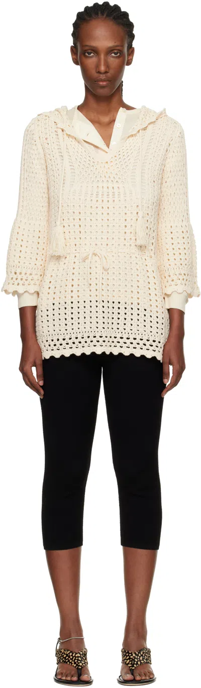 Isabel Marant Étoile Off-white Zaelle Summer Crochet Knit Minidress In Nude