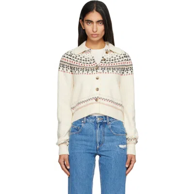 Isabel Marant Étoile Zoe Cropped Fair Isle Rib-trimmed Knitted Cardigan In Gray
