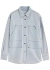 Isabel Marant Étoile Gb Long Sleeves Collared Neck Chest Pockets In Light Blue