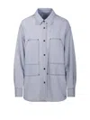 Isabel Marant Étoile Gb Long Sleeves Collared Neck Chest Pockets In Blue