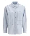 Isabel Marant Étoile Gb Long Sleeves Collared Neck Chest Pockets In Lightblue