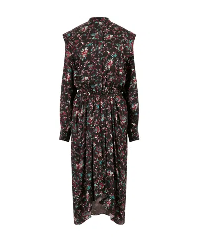 Isabel Marant Étoile Okleya Floral-print Midi Dress In Black