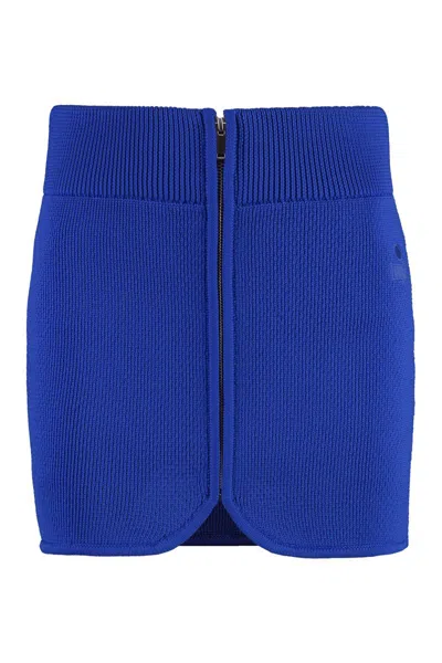 Isabel Marant Étoile Olgane Knitted Mini Skirt In Blue