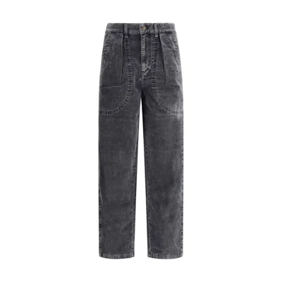 Isabel Marant Étoile Ribbed Velvet Pants In Black