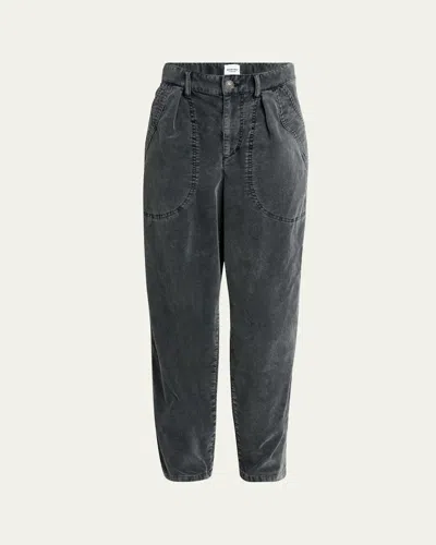 Isabel Marant Étoile Onyta Tapered Corduroy Jeans In Black