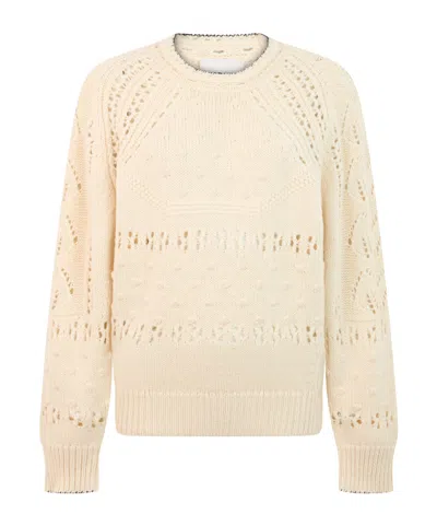 Isabel Marant Étoile Pointelle-knit Bobble-detail Sweater In Brown