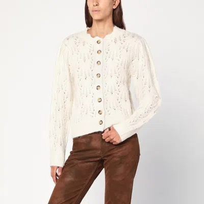 ISABEL MARANT ÉTOILE ISABEL MARANT ÉTOILE OPENWORK ÉCRU ALPACA-BLEND CARDIGAN WOMEN