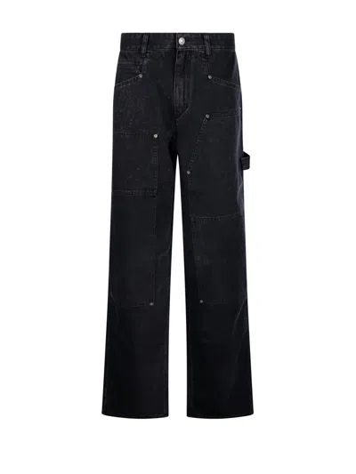 Isabel Marant Étoile Isabel Marant Etoile Ophra Loose Fit Fine Denim Jeans In Black