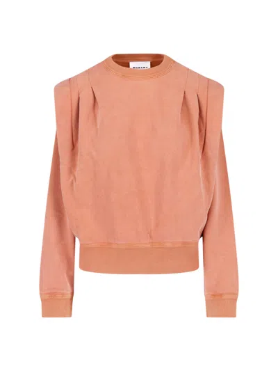 Isabel Marant Étoile Orange Crewneck Cotton Sweatshirt In Brown