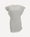 Isabel Marant Étoile Orlane Eyelet Ruffle-sleeve Mini T-shirt Dress In White
