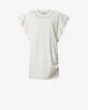 Isabel Marant Étoile Orlane Eyelet Ruffle-sleeve Mini T-shirt Dress In White