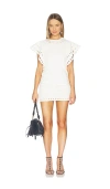 Isabel Marant Étoile Orlane Eyelet Ruffle-sleeve Mini T-shirt Dress In White