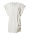 Isabel Marant Étoile Orlane Eyelet Ruffle-sleeve Mini T-shirt Dress In White