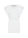 Isabel Marant Étoile Orlane Eyelet Ruffle-sleeve Mini T-shirt Dress In White