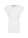 Isabel Marant Étoile Orlane Eyelet Ruffle-sleeve Mini T-shirt Dress In White