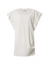 Isabel Marant Étoile Orlane Eyelet Ruffle-sleeve Mini T-shirt Dress In White