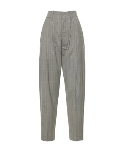 Isabel Marant Étoile Ornela Wool Straight Casual Pants In Gray