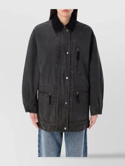 Isabel Marant Étoile Overjacket With Zip And Front Pockets In Black