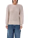Isabel Marant Étoile Oversized Wool-blend Crewneck Pullover In Tan