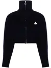 Isabel Marant Étoile Oxane Logo Embroidered Cropped Cardigan In Blue