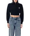 Isabel Marant Étoile Oxane Logo Embroidered Cropped Cardigan In Blue