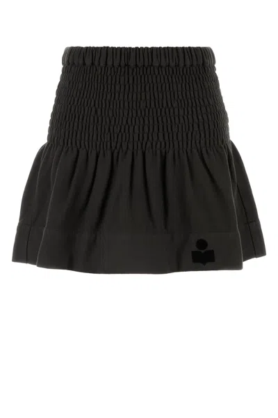 ISABEL MARANT ÉTOILE ISABEL MARANT ETOILE CHARCOAL COTTON PACIFICA MINI SKIRT
