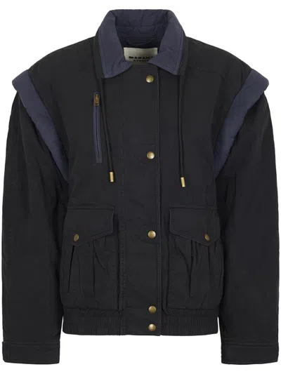 Isabel Marant Étoile Padded Shoulder Accentsrelaxed Fit Jacket In Black