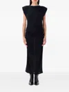 Isabel Marant Étoile Midi Dress With Cap Sleeves And Ruched Detailing In Black