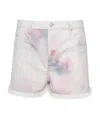 Isabel Marant Étoile Lesiabb Tie-dye Denim Shorts In White