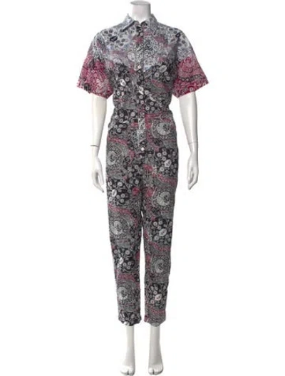 Pre-owned Isabel Marant Étoile Paisley Print Jumpsuit In Black/white