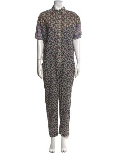 Pre-owned Isabel Marant Étoile Paisley Print Jumpsuit In Blue