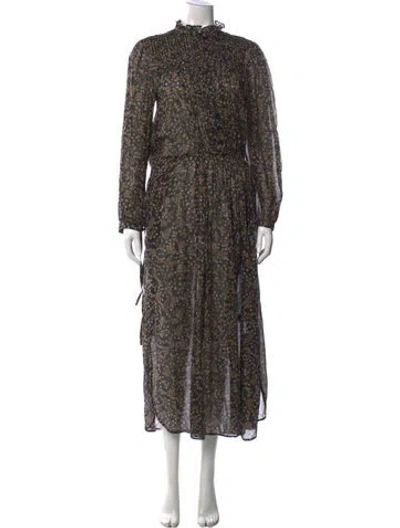 Pre-owned Isabel Marant Étoile Paisley Print Long Dress In Black