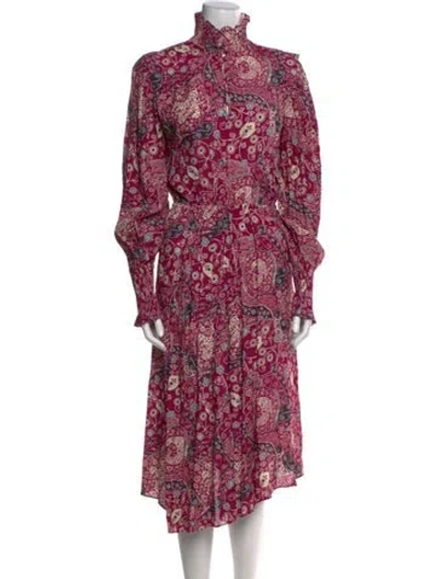 Pre-owned Isabel Marant Étoile Paisley Print Long Dress In Purple